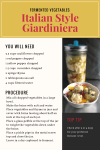 Fermented vegetables recipe