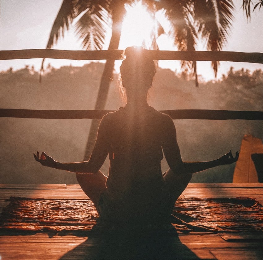 woman doing yoga