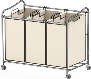 Simple Houseware Heavy Duty 3 Bag Laundry Sorter Cart