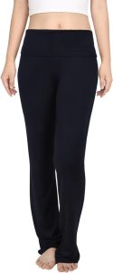HDE Women’s Fold Over Waist Yoga Pants With Flare Leg
