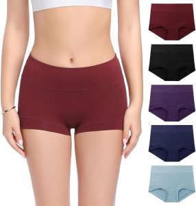 Molasus Women's 100% Cotton Underwear Soft Breathable Full Coverage Briefs - 4 Pack