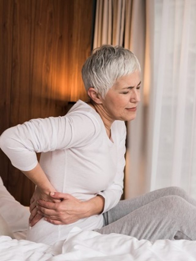 Mature woman having back pain